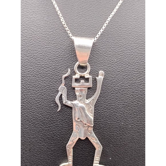 Sterling Silver Deity King Warrior Pendant Necklace 17.5" - Picture 2 of 4